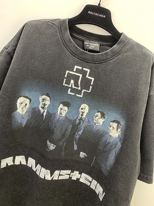 バレンシアガ 半袖Tシャツコピープリント半袖Tシャツメンズファッション通販