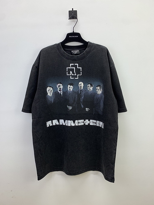 バレンシアガ 半袖Tシャツコピープリント半袖Tシャツメンズファッション通販