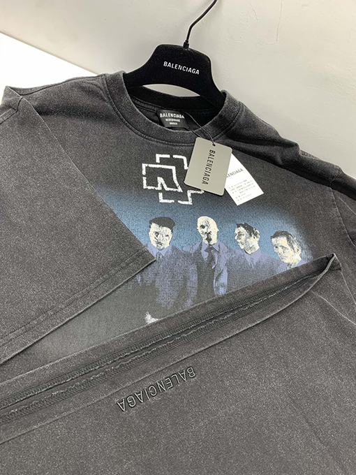 バレンシアガ 半袖Tシャツコピープリント半袖Tシャツメンズファッション通販