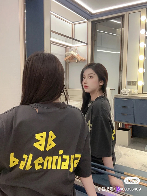 バレンシアガ 半袖Tシャツコピープリント半袖Tシャツ メンズファッション通販