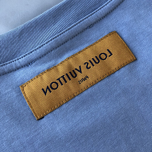 ルイヴィトン  半袖Tシャツ コピー    LV  凹凸花柄の雾霾ブルー短袖Tシャツ