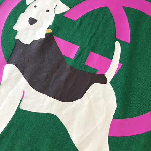 グッチ 半袖Tシャツ  23ss春夏 Woof Woof  プリント綿短袖Tシャツ