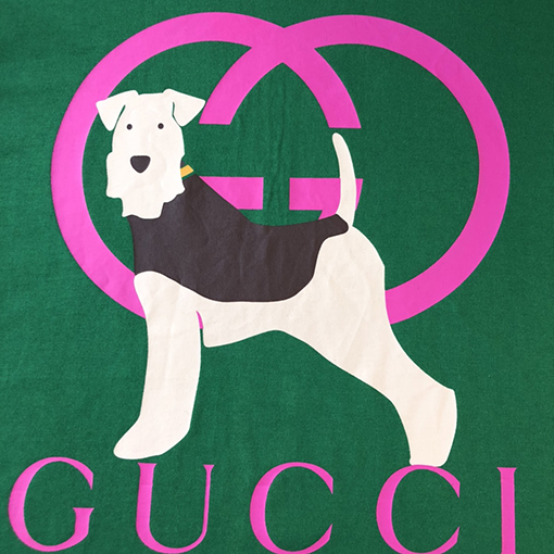 グッチ 半袖Tシャツ  23ss春夏 Woof Woof  プリント綿短袖Tシャツ