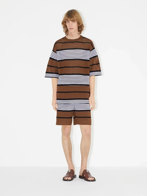 バーバリー 半袖Tシャツ スーパーコピー BURBERRY ネット編み運動服セットの網目短袖Tシャツ