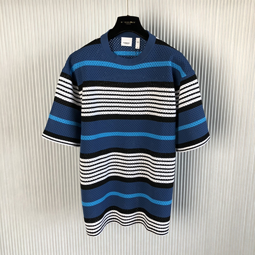 バーバリー 半袖Tシャツ スーパーコピー BURBERRY ネット編み運動服セットの網目短袖Tシャツ