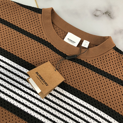 バーバリー 半袖Tシャツ スーパーコピー BURBERRY ネット編み運動服セットの網目短袖Tシャツ