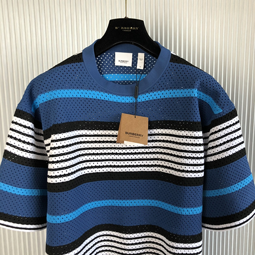 バーバリー 半袖Tシャツ スーパーコピー BURBERRY ネット編み運動服セットの網目短袖Tシャツ