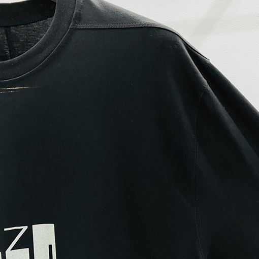 リックオウエンス DRKSHDWロゴバーコードプリントのワイドフィット半袖Tシャツ 男性用