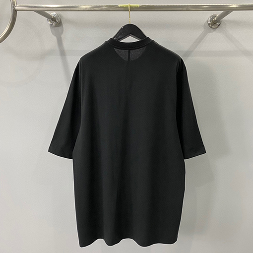 リックオウエンス DRKSHDWロゴバーコードプリントのワイドフィット半袖Tシャツ 男性用