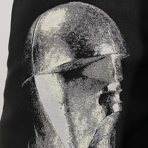 リックオウエンス  DRKSHDW人物ステッカープリントのワイドフィット半袖Tシャツ