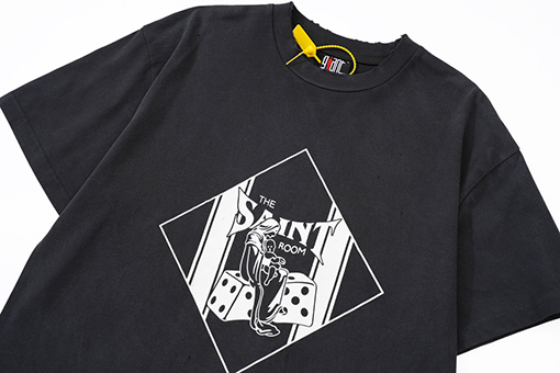 セント マイケル 半袖Tシャツ スーパーコピー   ヴィンテージ風ダイスプリントショートスリーブTシャツ