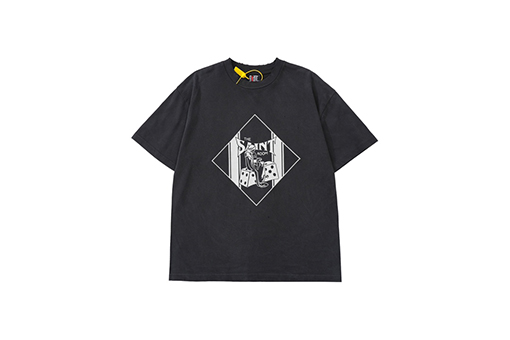 セント マイケル 半袖Tシャツ スーパーコピー   ヴィンテージ風ダイスプリントショートスリーブTシャツ