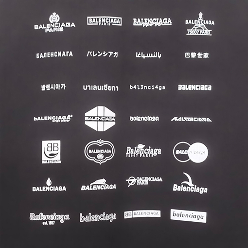 バレンシアガ LOGOMANIA ALLOVER エンブレムコレクションのダンマク超ワイドフィットフーディージャケット