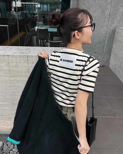 ジルサンダー 短袖Tシャツ スーパーコピー JIL SANDERストライプ短袖Tシャツ