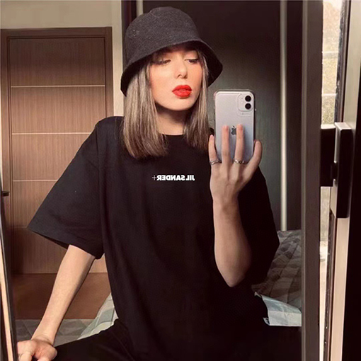 ジルサンダー 短袖Tシャツ JIL SANDERミニマルなロゴプリントTシャツ
