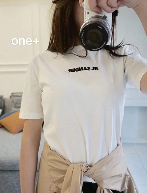 ジルサンダー 短袖Tシャツ JIL SANDERミニマルなロゴプリントTシャツ