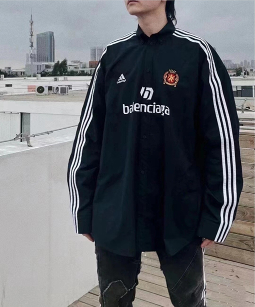 バレンシアガ シャツ ADIDAS × BLCG × マンチェスターロゴ入り長袖UVカットシャツ