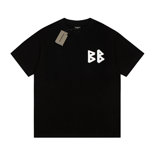 バレンシアガ ン 半袖Tシャツ スーパーコピー 前後2つのBモチーフ柄Tシャツ