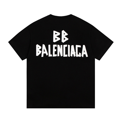 バレンシアガ ン 半袖Tシャツ スーパーコピー 前後2つのBモチーフ柄Tシャツ