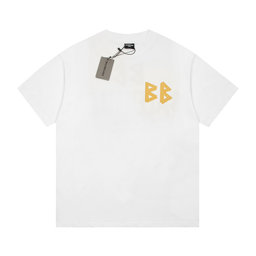 バレンシアガ ン 半袖Tシャツ スーパーコピー 前後2つのBモチーフ柄Tシャツ
