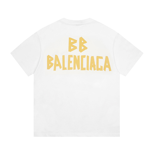 バレンシアガ ン 半袖Tシャツ スーパーコピー 前後2つのBモチーフ柄Tシャツ