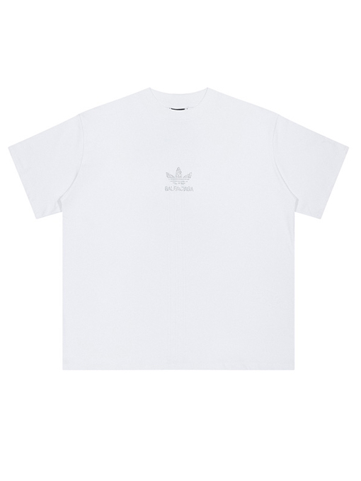 アディダス x バレンシアガ コラボ ホットドリルロゴ半袖Tシャツスーパーコピー