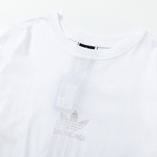アディダス x バレンシアガ コラボ ホットドリルロゴ半袖Tシャツスーパーコピー