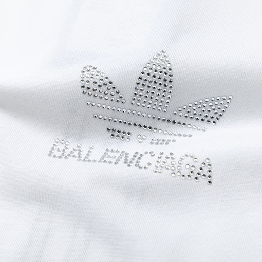 アディダス x バレンシアガ コラボ ホットドリルロゴ半袖Tシャツスーパーコピー