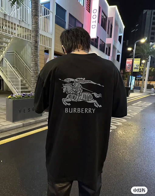 バーバリー半袖Tシャツ スーパーコピー BURBERRY 戦馬ロゴプリントのショートスリーブTシャツ