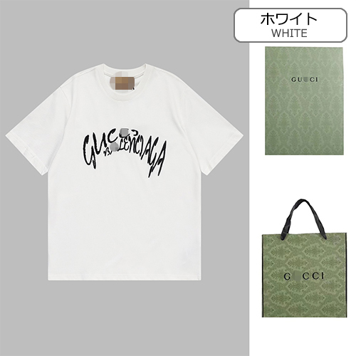 グッチ × バレンシアガ  コラボ プリント半袖Tシャツ GUCCIスーパーコピー 半袖Tシャツ