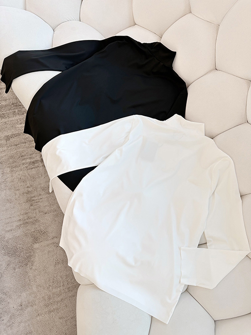 プラダ 長袖 Tシャツ スーパーコピー PRADA スタンドカラー&ロゴ入りストレッチ長袖