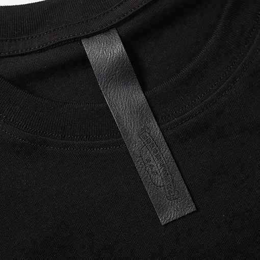 クロムハーツの レザーパッチ刺繍十字架短袖Tシャツ