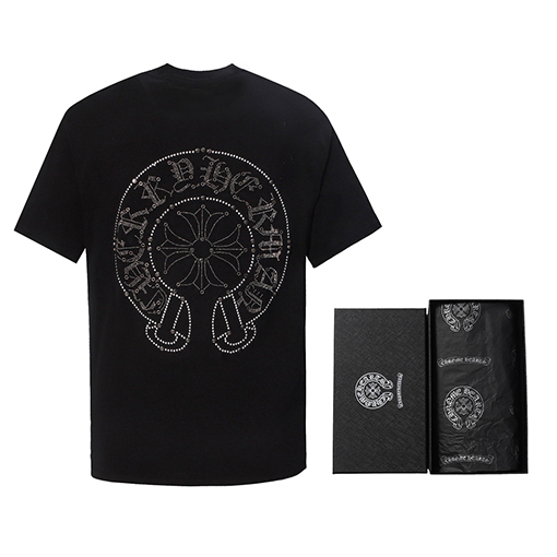 クロムハーツ  の手作りビジューアート短袖Tシャツ