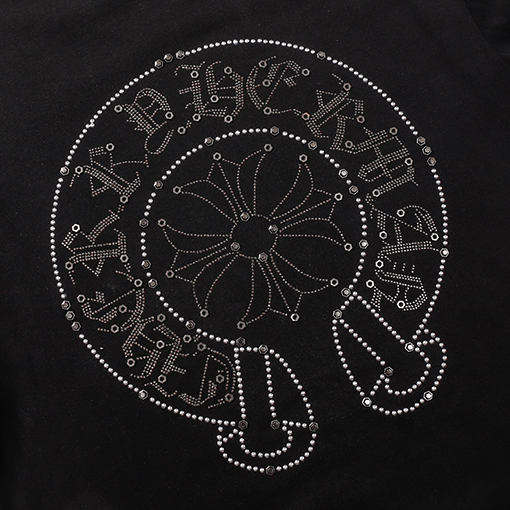 クロムハーツ  の手作りビジューアート短袖Tシャツ