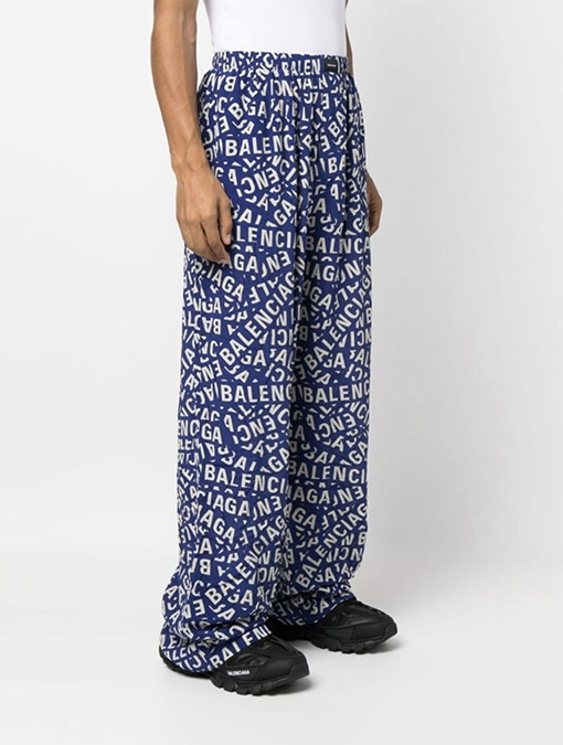 バレンシアガ スウェットパンツ スーパーコピー ロゴストリップスワイドパンツ