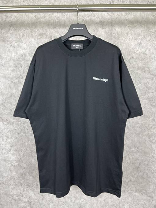 バレンシアガ 半袖Tシャツ スーパーコピー BALENCIAGA クラシックな英字BBロゴ刺繍半袖Tシャツ