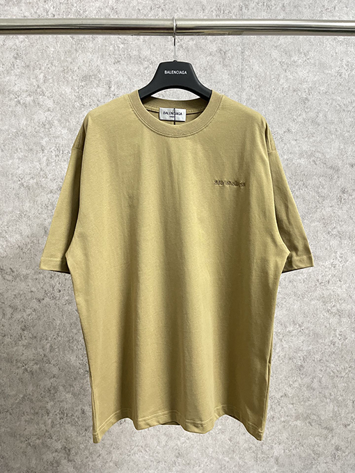 バレンシアガ 半袖Tシャツ スーパーコピー BALENCIAGA クラシックな英字BBロゴ刺繍半袖Tシャツ