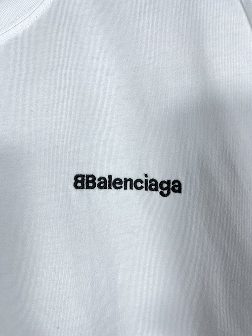 バレンシアガ 半袖Tシャツ スーパーコピー BALENCIAGA クラシックな英字BBロゴ刺繍半袖Tシャツ