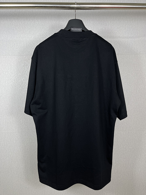 バレンシアガ 半袖Tシャツ スーパーコピー パリエッフェル塔のポラロイド写真プリント半袖Tシャツ