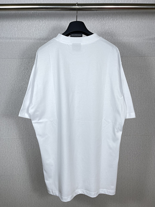 バレンシアガ 半袖Tシャツ スーパーコピー パリエッフェル塔のポラロイド写真プリント半袖Tシャツ