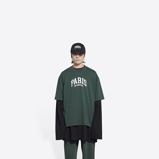 PARISロゴ入りクラシック印刷短袖Tシャツ  バレンシアガ 半袖Tシャツ スーパーコピー