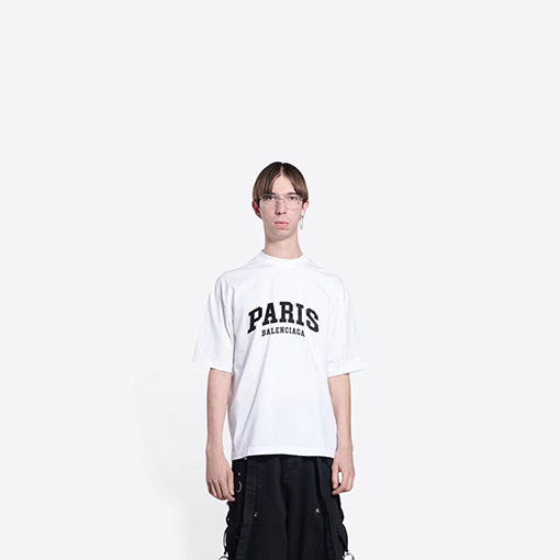 PARISロゴ入りクラシック印刷短袖Tシャツ  バレンシアガ 半袖Tシャツ スーパーコピー