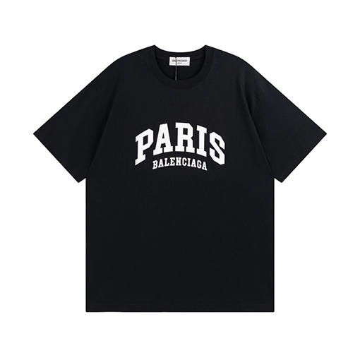 PARISロゴ入りクラシック印刷短袖Tシャツ  バレンシアガ 半袖Tシャツ スーパーコピー