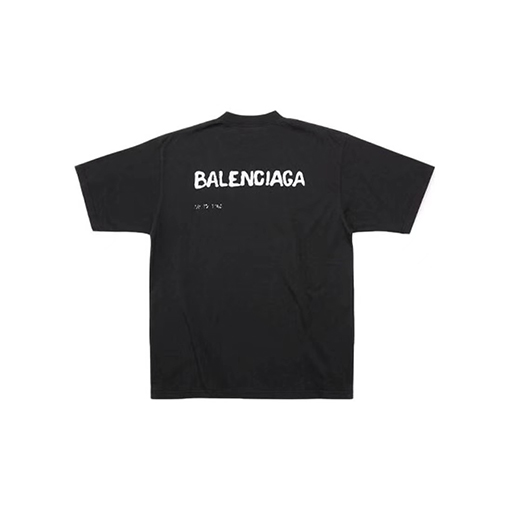 バレンシアガ 半袖Tシャツ コピー  BALENCIAGA ぼかし影の字母プリントTシャツ