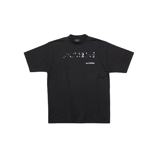 バレンシアガ 半袖Tシャツ コピー  BALENCIAGA ぼかし影の字母プリントTシャツ