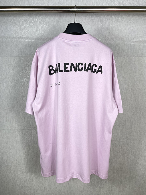 バレンシアガ 半袖Tシャツ コピー  BALENCIAGA ぼかし影の字母プリントTシャツ