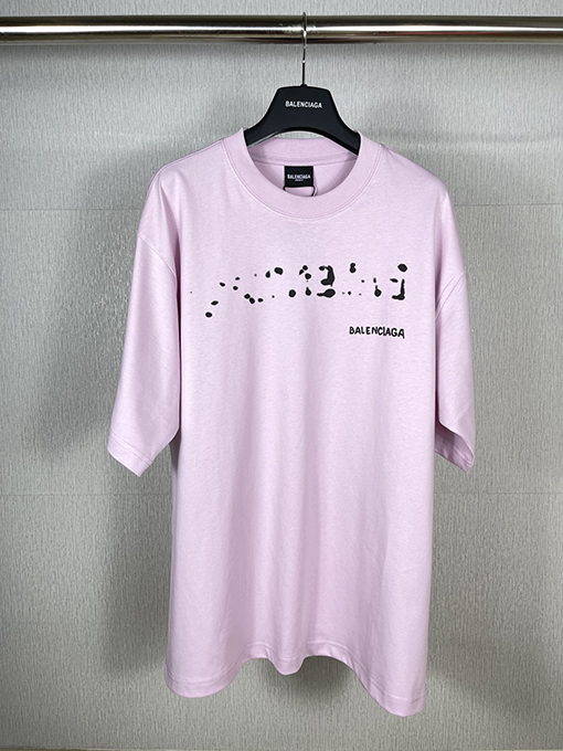 バレンシアガ 半袖Tシャツ コピー  BALENCIAGA ぼかし影の字母プリントTシャツ