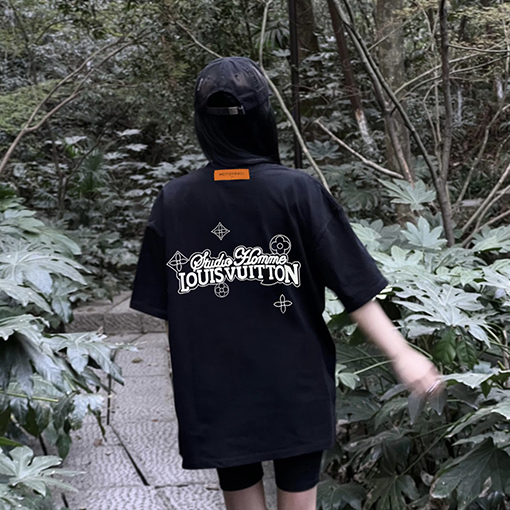ヴィトン 短袖Tシャツ スーパーコピー   LVサンフラワーレターパッチ刺繍ショートスリーブTシャツ