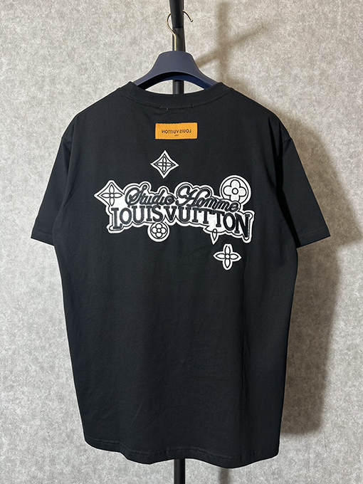 ヴィトン 短袖Tシャツ スーパーコピー   LVサンフラワーレターパッチ刺繍ショートスリーブTシャツ