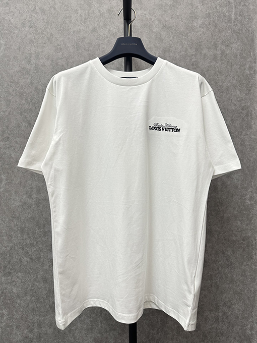 ヴィトン 短袖Tシャツ スーパーコピー   LVサンフラワーレターパッチ刺繍ショートスリーブTシャツ